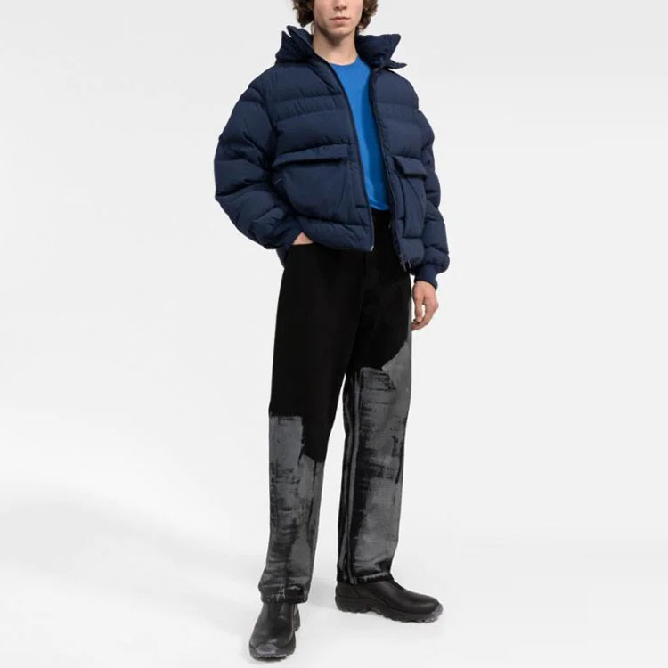 Y-3 FW21 Solid Color Puffer Down Jacket Winter Blue HB6338 圖 3
