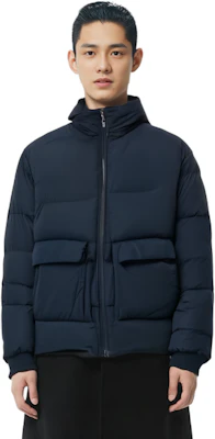 Y-3 FW21 Solid Color Puffer Down Jacket Winter Blue HB6338 Details for Y-3 FW21 Solid Color Puffer Down Jacket Winter Blue HB6338