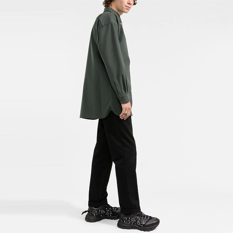 Shop Y-3 FW21 Solid Pocket Shirt Collar Jacket Green . HB3422