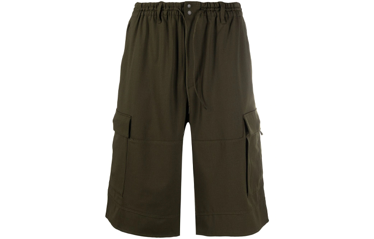 Y-3 FW21 Straight Cargo Shorts Olive Green GV4146