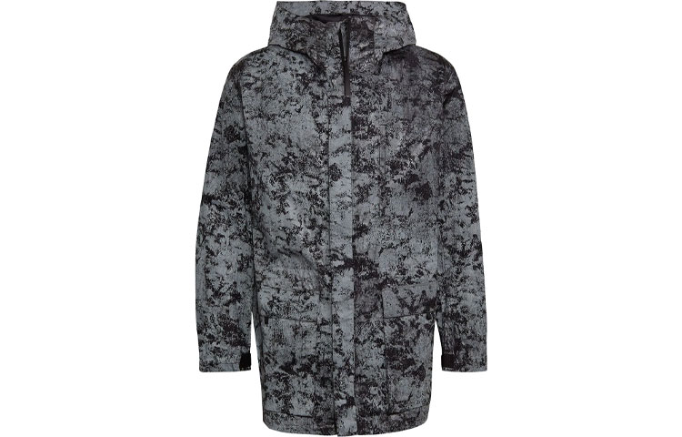 Order Y-3 FW21 텍스처 반사 하이넥 롱 재킷 코트 그레이 남성 의류. GV4171