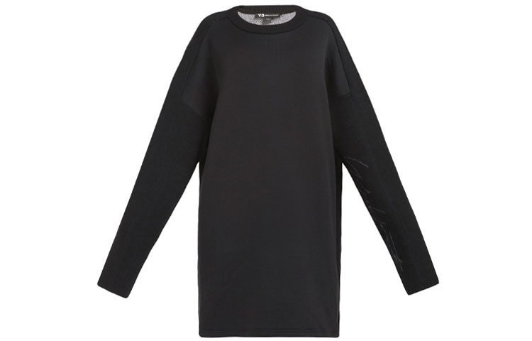 Order Y-3 FW21 男女同款黑色休闲圆领长款卫衣 DP0499