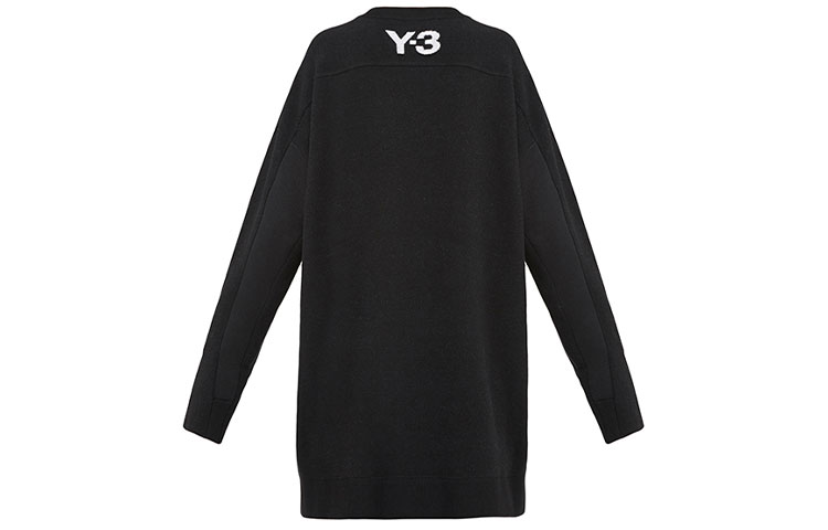 Lookbook Y-3 FW21 男女同款黑色休闲圆领长款卫衣 DP0499
