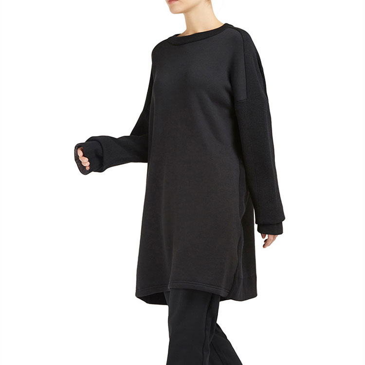 Cheap Y-3 FW21 男女同款黑色休闲圆领长款卫衣 DP0499