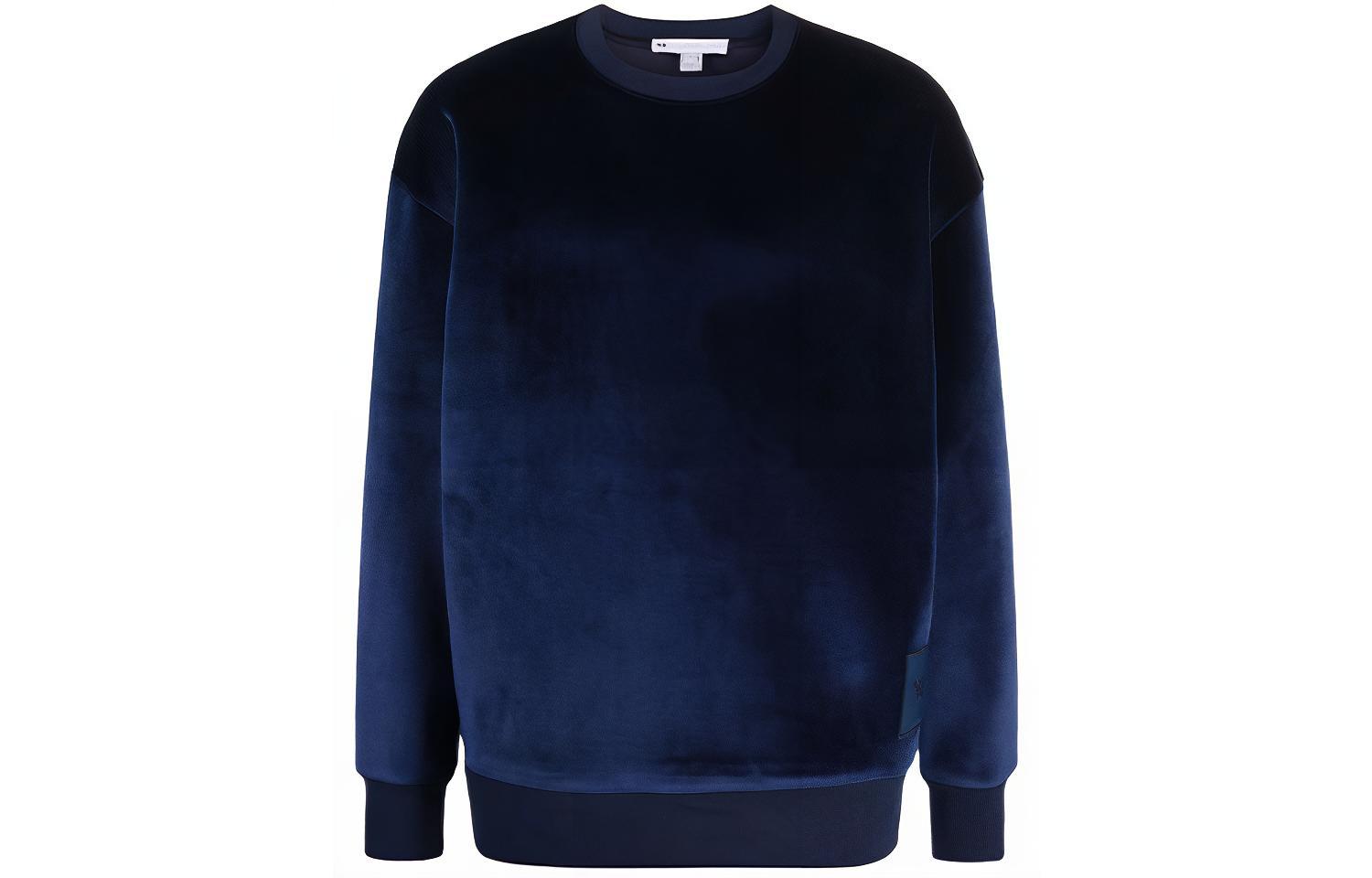 Y-3 FW21 Velvet Effect Crewneck Sweatshirt Blue Unisex HB3340