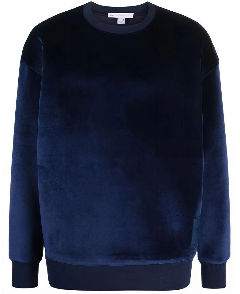 y-3-fw-21-velvet-effect-crewneck-sweatshirt-blue-unisex-hb-3340