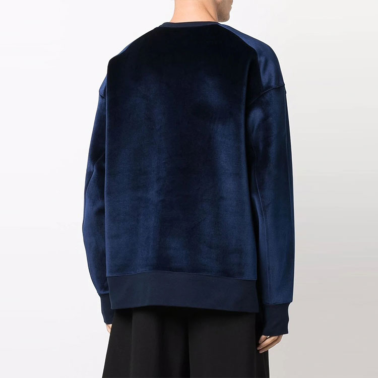 Purchase Y-3 FW21 天鹅绒效果蓝色圆领卫衣 男女款 HB3340