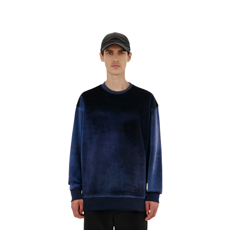 Sizing Y-3 FW21 天鹅绒效果蓝色圆领卫衣 男女款 HB3340