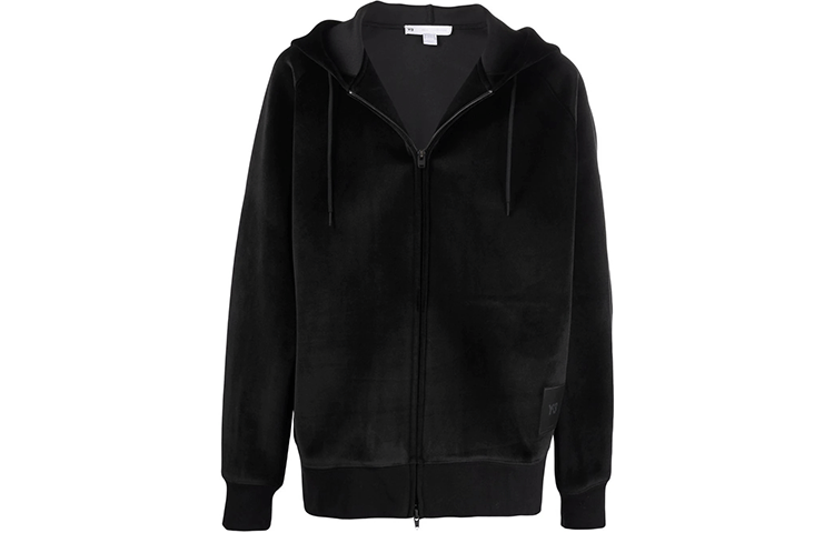 Order Y-3 FW21 ベルベットジップアップ 長袖ユニセックス スウェットシャツ ブラック HB3341