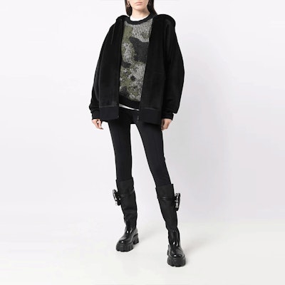 Y-3 FW21 ベルベットジップアップ 長袖ユニセックス スウェットシャツ ブラック HB3341 Lookbook Y-3 FW21 ベルベットジップアップ 長袖ユニセックス スウェットシャツ ブラック HB3341
