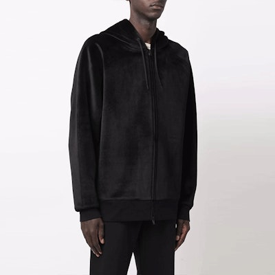 Y-3 FW21 ベルベットジップアップ 長袖ユニセックス スウェットシャツ ブラック HB3341 Details for Y-3 FW21 ベルベットジップアップ 長袖ユニセックス スウェットシャツ ブラック HB3341