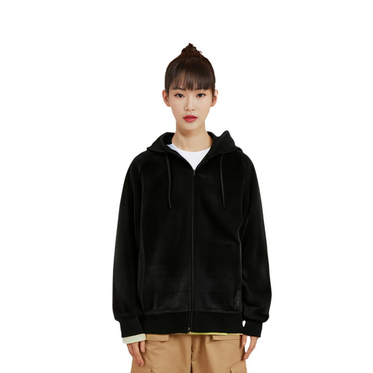 Sizing Y-3 FW21 ベルベットジップアップ 長袖ユニセックス スウェットシャツ ブラック HB3341