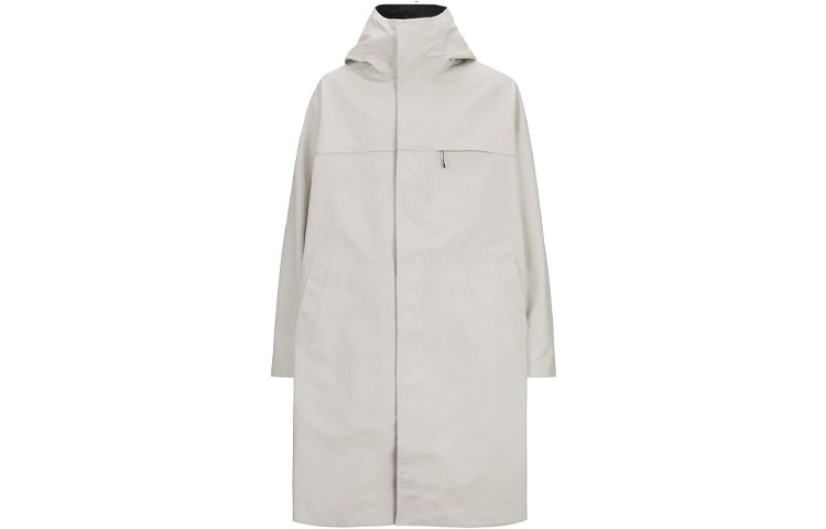 Y-3 FW21 Water-Repellent Hooded Mid-Length Coat Men’s Grey White GV4234