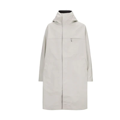 Y-3 FW21 Water-Repellent Hooded Mid-Length Coat Men’s Grey White GV4234