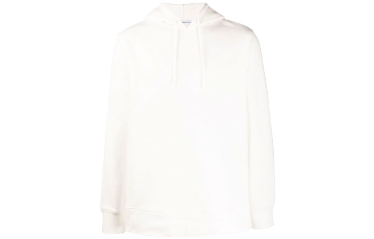 Y-3 FW21 White Hoodie with Back Logo and Drawstring Design FS5597