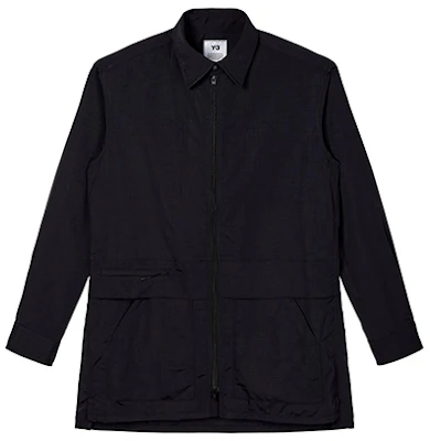 Y-3 FW22 Jaket Hitam Zip-Up Lengan Panjang Berleher Kolar HN4326 Order Y-3 FW22 Jaket Hitam Zip-Up Lengan Panjang Berleher Kolar HN4326