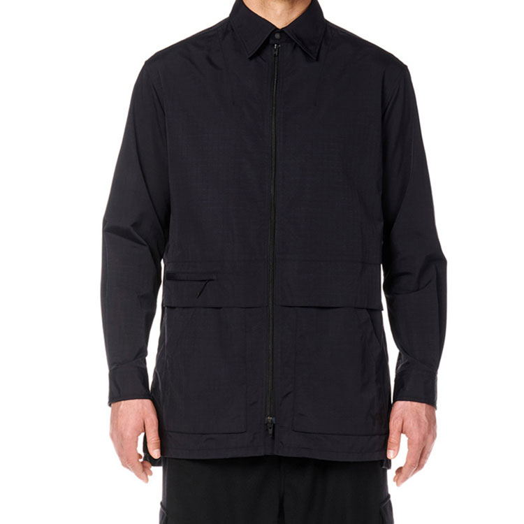 Y-3 FW22  Black Solid Zip-Up Collared Long-Sleeve Jacket HN4326 圖 4