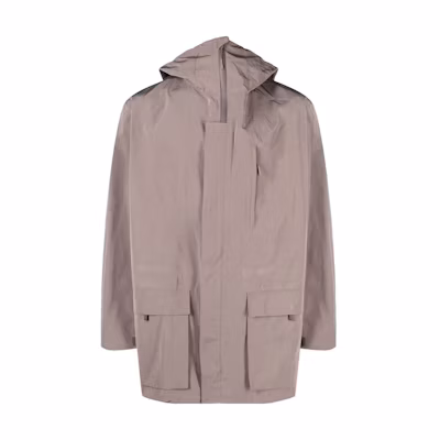 Y-3 FW22 Brown Solid Color Utility Pocket Parka Jacket. HT4490