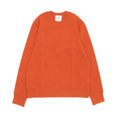 Y-3 FW22 Crewneck Sweatshirt Solid Color Back Logo Fox Red. HT2294