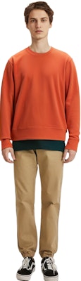Y-3 FW22 Crewneck Sweatshirt Solid Color Back Logo Fox Red. HT2294 3