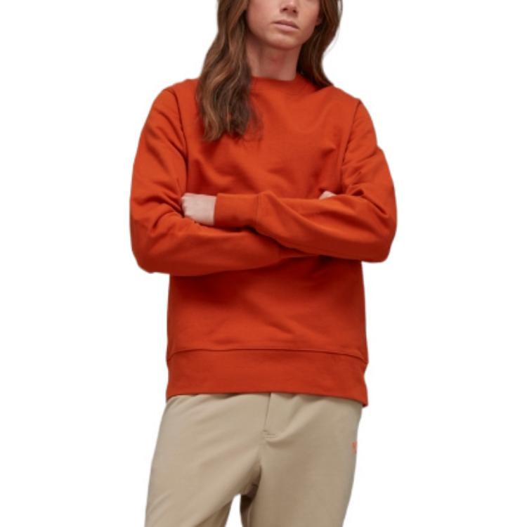 Lookbook Y-3 FW22  Crewneck Sweatshirt Solid Color Back Logo Fox Red. HT2294