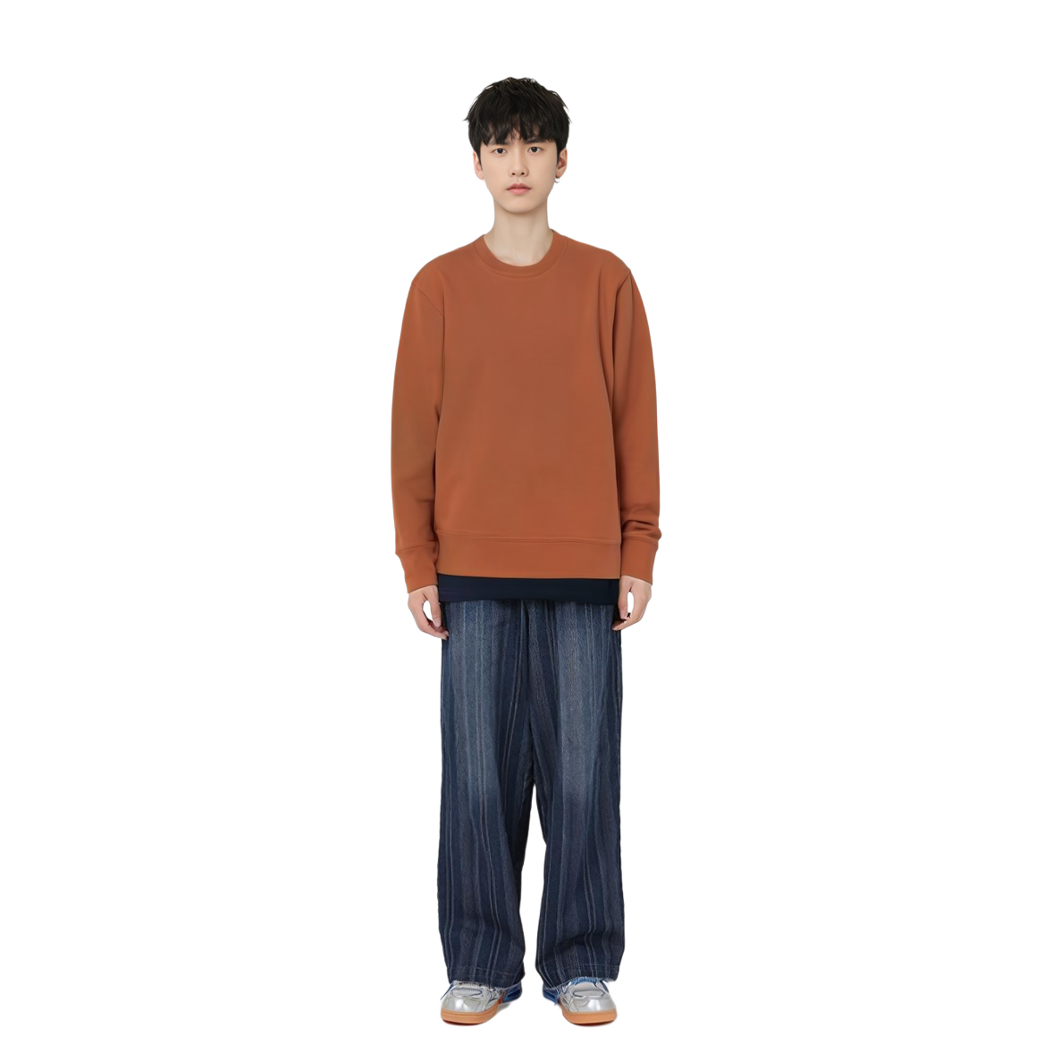 Sizing Y-3 FW22  Crewneck Sweatshirt Solid Color Back Logo Fox Red. HT2294