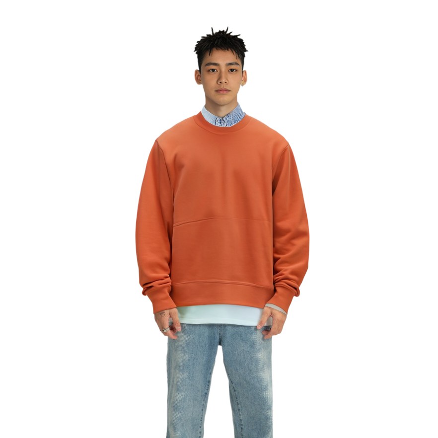 Cheap Y-3 FW22  Crewneck Sweatshirt Solid Color Back Logo Fox Red. HT2294