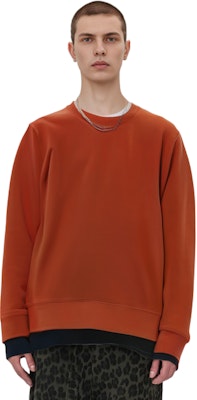 Y-3 FW22 Crewneck Sweatshirt Solid Color Back Logo Fox Red. HT2294 1