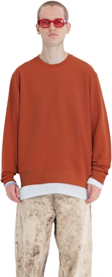 Y-3 FW22 Crewneck Sweatshirt Solid Color Back Logo Fox Red. HT2294 2