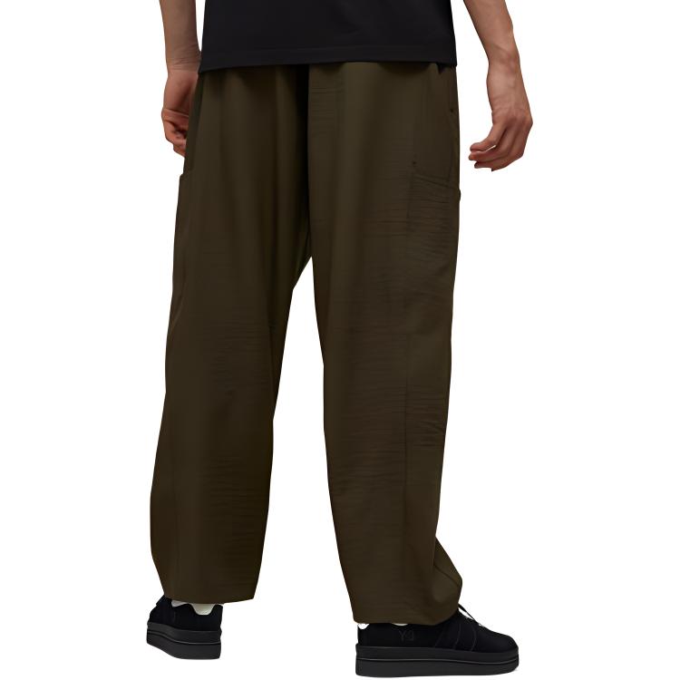 Purchase Y-3 FW22  Olive Green Long Casual Pants with Zip Pockets. HT2301
