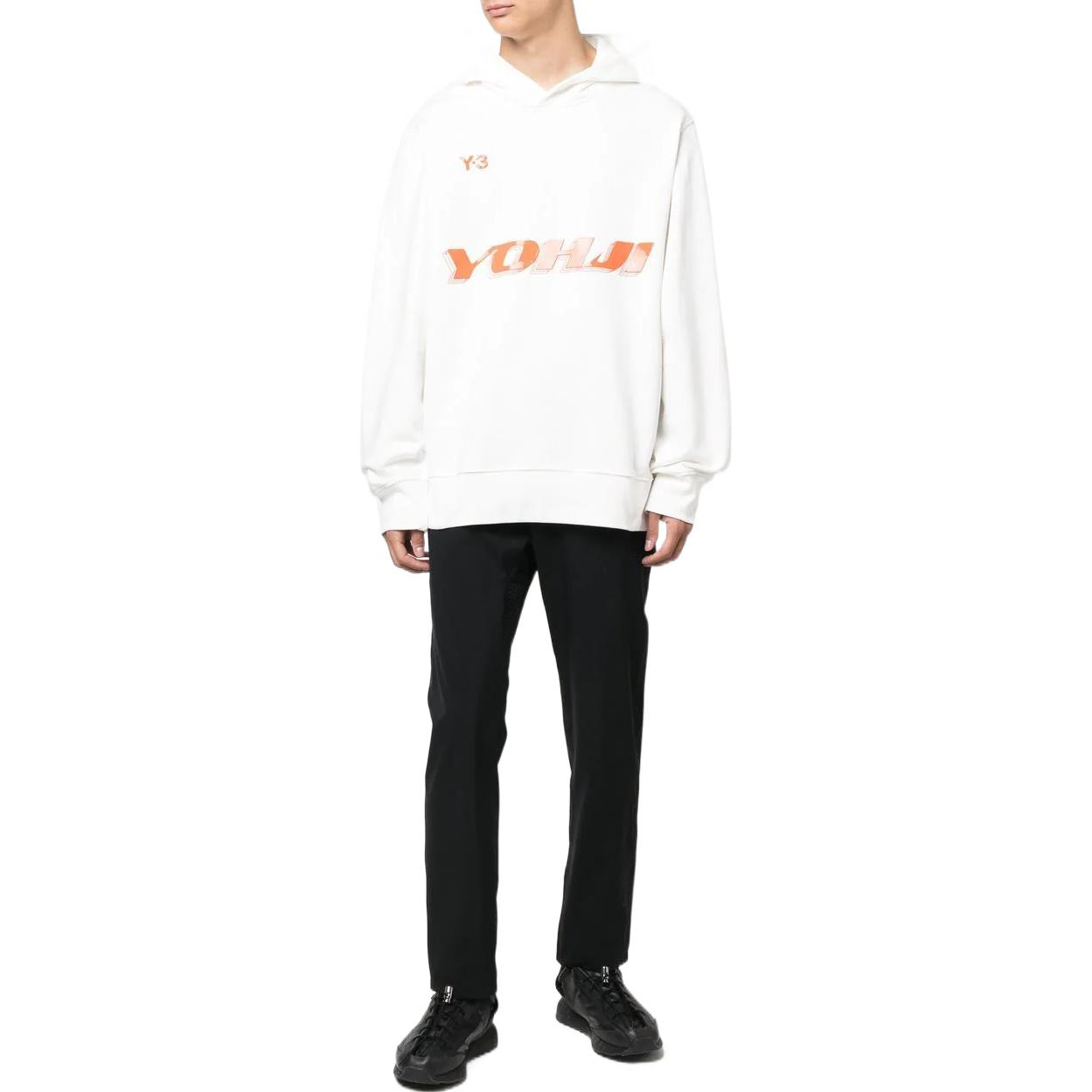 Lookbook Y-3 FW22  White Hoodie with Letter Logo Print. HT4731
