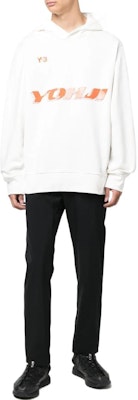 Y-3 FW22 White Hoodie with Letter Logo Print. HT4731 Lookbook Y-3 FW22 White Hoodie with Letter Logo Print. HT4731