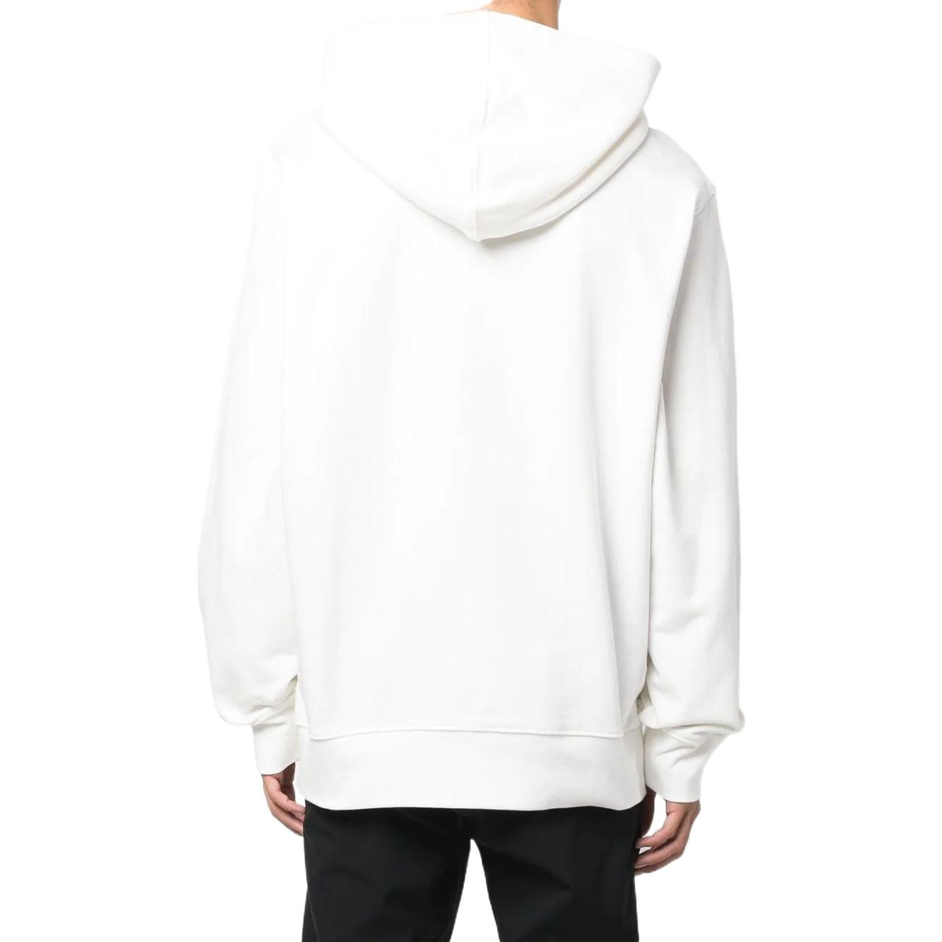 Shop Y-3 FW22  White Hoodie with Letter Logo Print. HT4731