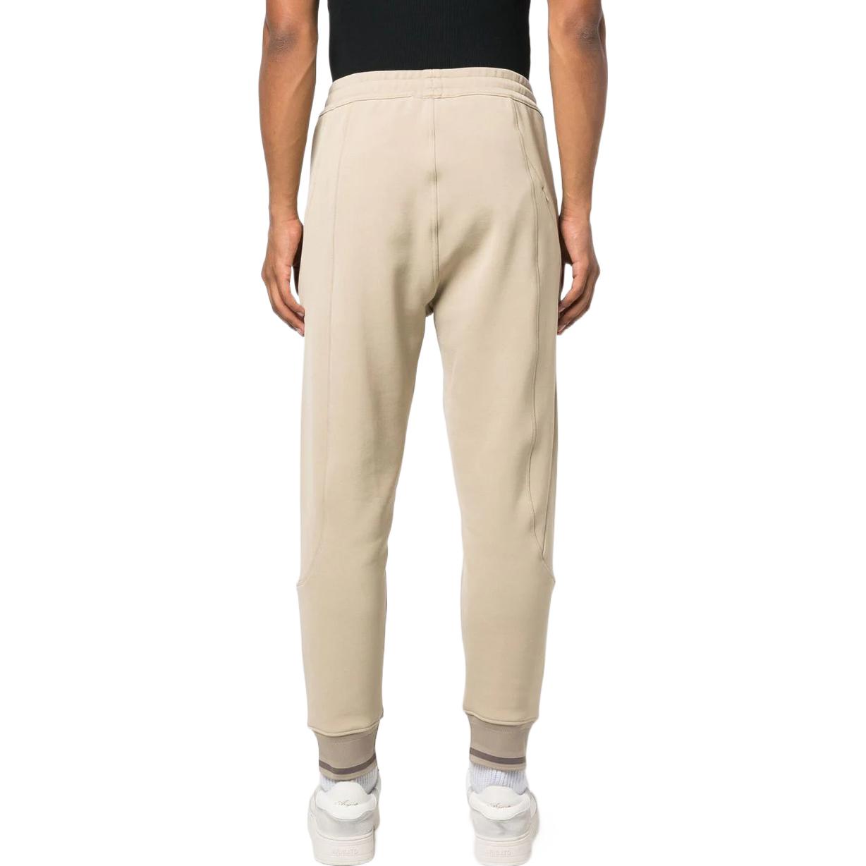 Shop Y-3 FW22 男士米色锥形运动裤配实心标志印花 HT2350