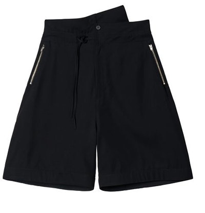y-3-fw-22-black-asymmetrical-drawstring-casual-shorts-h63040