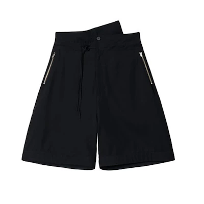 Y-3 FW22 Black Asymmetrical Drawstring Casual Shorts H63040
