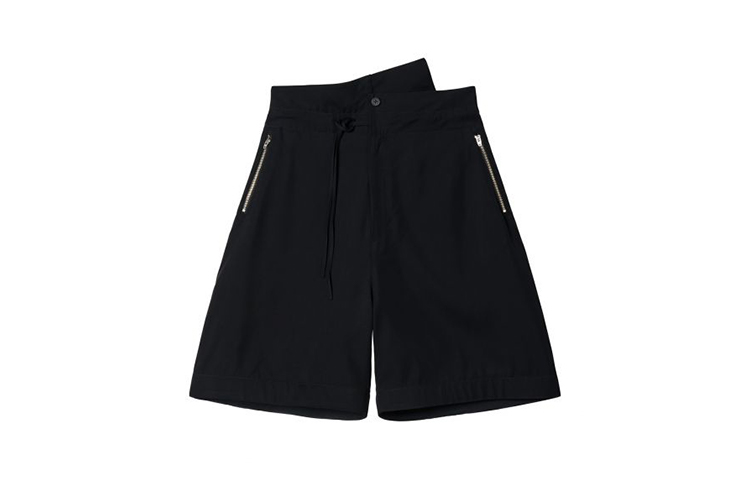 Order Y-3 FW22 Black Asymmetrical Drawstring Casual Shorts H63040