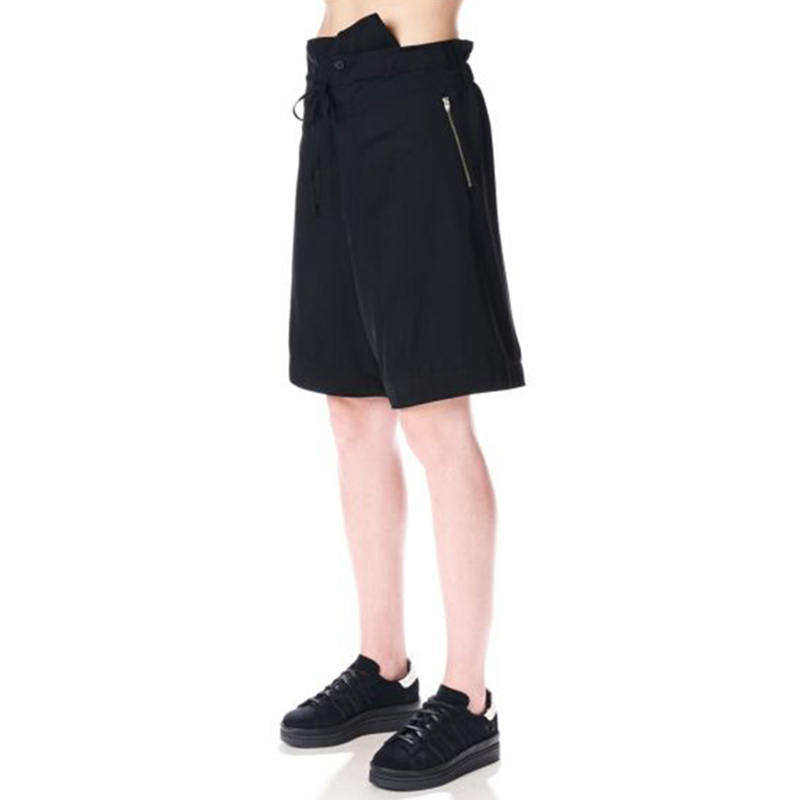 Details for Y-3 FW22 Black Asymmetrical Drawstring Casual Shorts H63040
