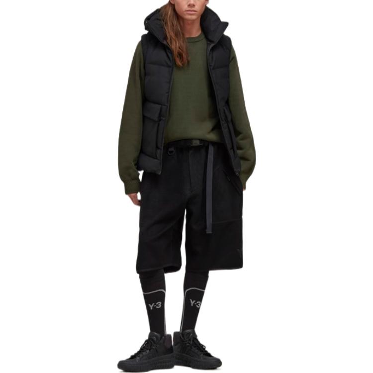 Y-3 FW22 Black Loose-Fit Shorts with Logo Print and Color-Block Design HN1971 圖 3