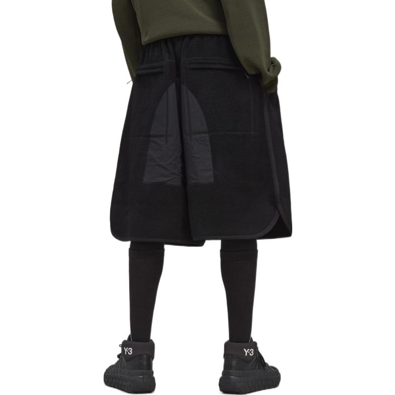 Y-3 FW22 Black Loose-Fit Shorts with Logo Print and Color-Block Design HN1971 圖 4