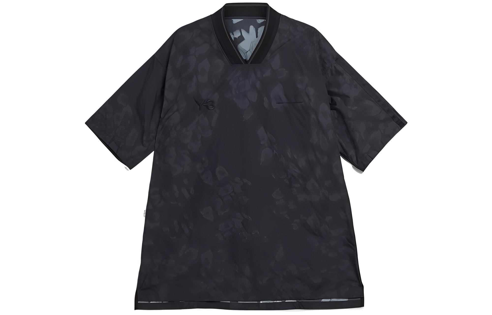 Y-3 FW22 Black Loose Fit Embroidered Logo T-Shirt  Short Sleeve. HN1975