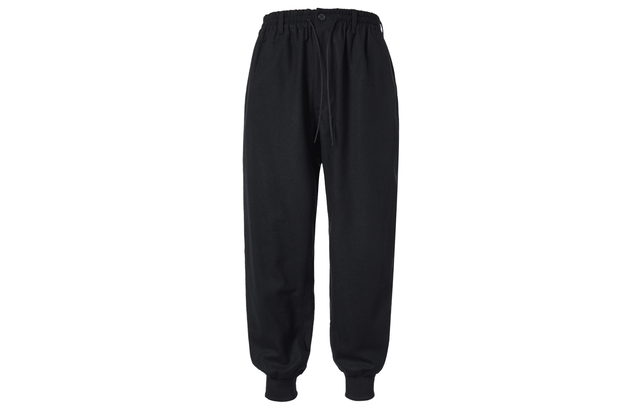 Y-3 FW22 Black Solid Color Jogger Pants with Drawstrings HM9345