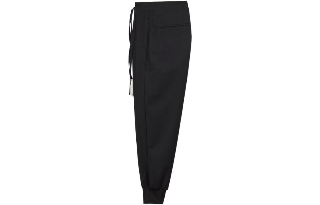 Y-3 FW22 Black Solid Color Jogger Sweatpants with Drawstrings HN4322