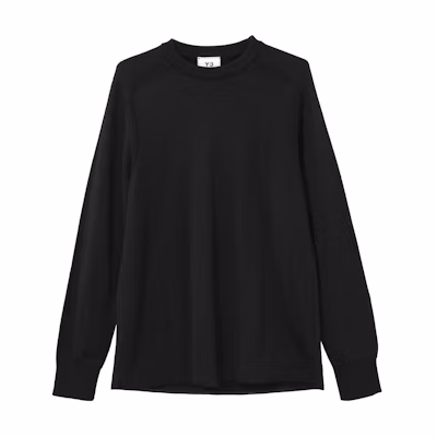 Y-3 FW22 Black Solid Pullover Long-Sleeve Sweatshirt FM1155