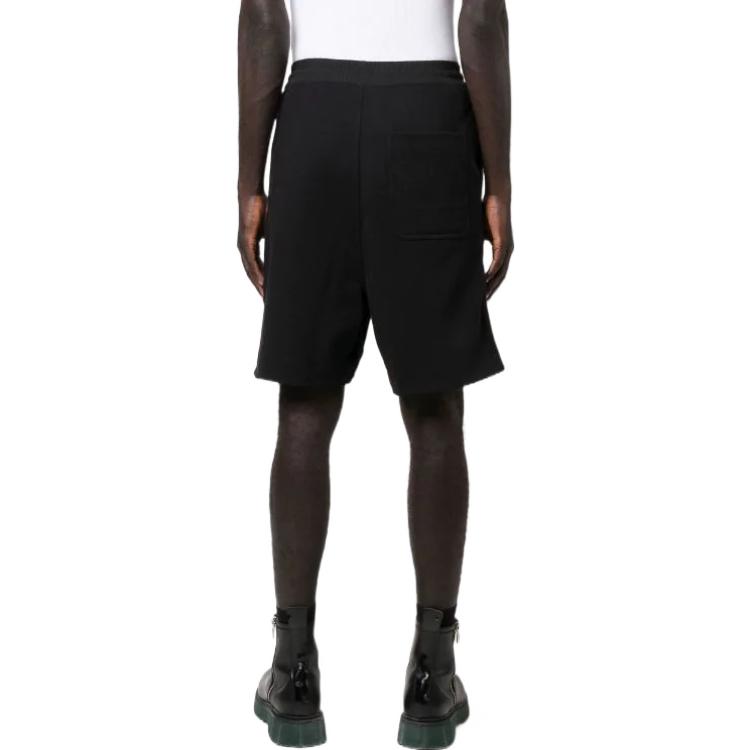 Shop Y-3 FW22 Black Straight-Leg Shorts with Logo Print IB8612