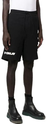 Y-3 FW22 Black Straight-Leg Shorts with Logo Print IB8612 Purchase Y-3 FW22 Black Straight-Leg Shorts with Logo Print IB8612