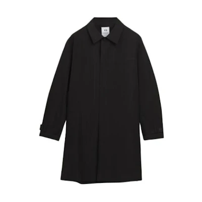 Y-3 FW22 Black Zip-Up Long Sleeve Coat with Minimal Logo HN4328
