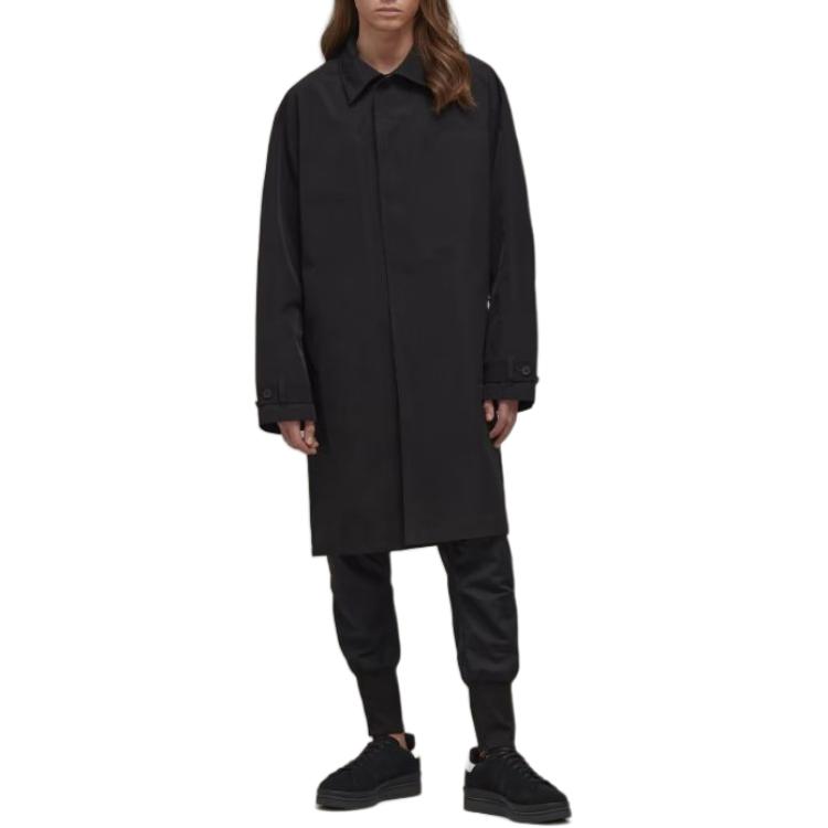 Lookbook Y-3 FW22 블랙 지퍼 업 긴팔 코트 미니멀 로고 HN4328