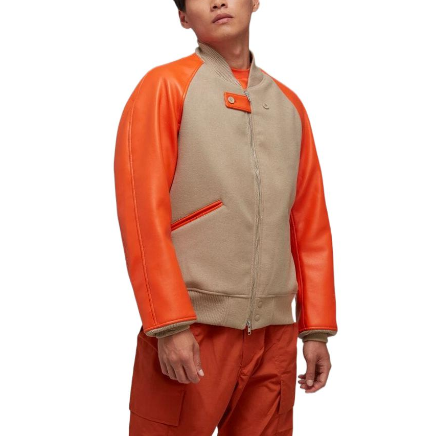 Shop Y-3 FW22 拼色棒球领拉链长袖夹克 男士拼色外套 HT4483