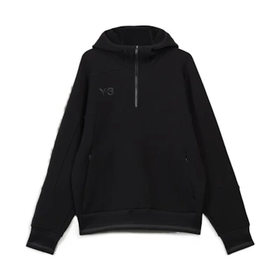 Y-3 FW22 Half-Zip Pullover Long Sleeve Sweatshirt Black Small Logo HM5037